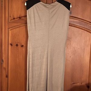 Kardashian collection black and tan sleeveless dress.